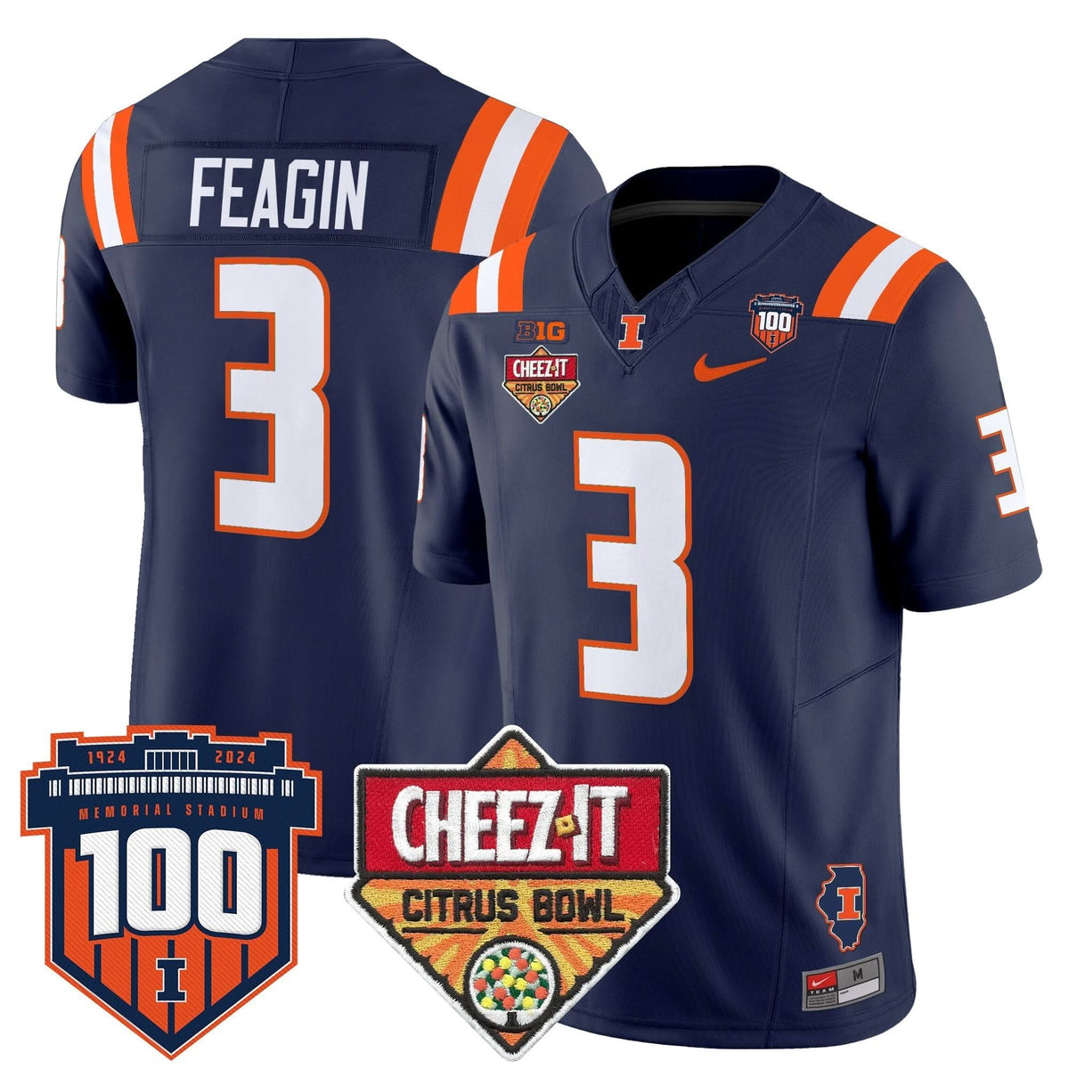 ILL 2025 Cheez-It Citrus Bowl Patch Vapor Limited Jersey
