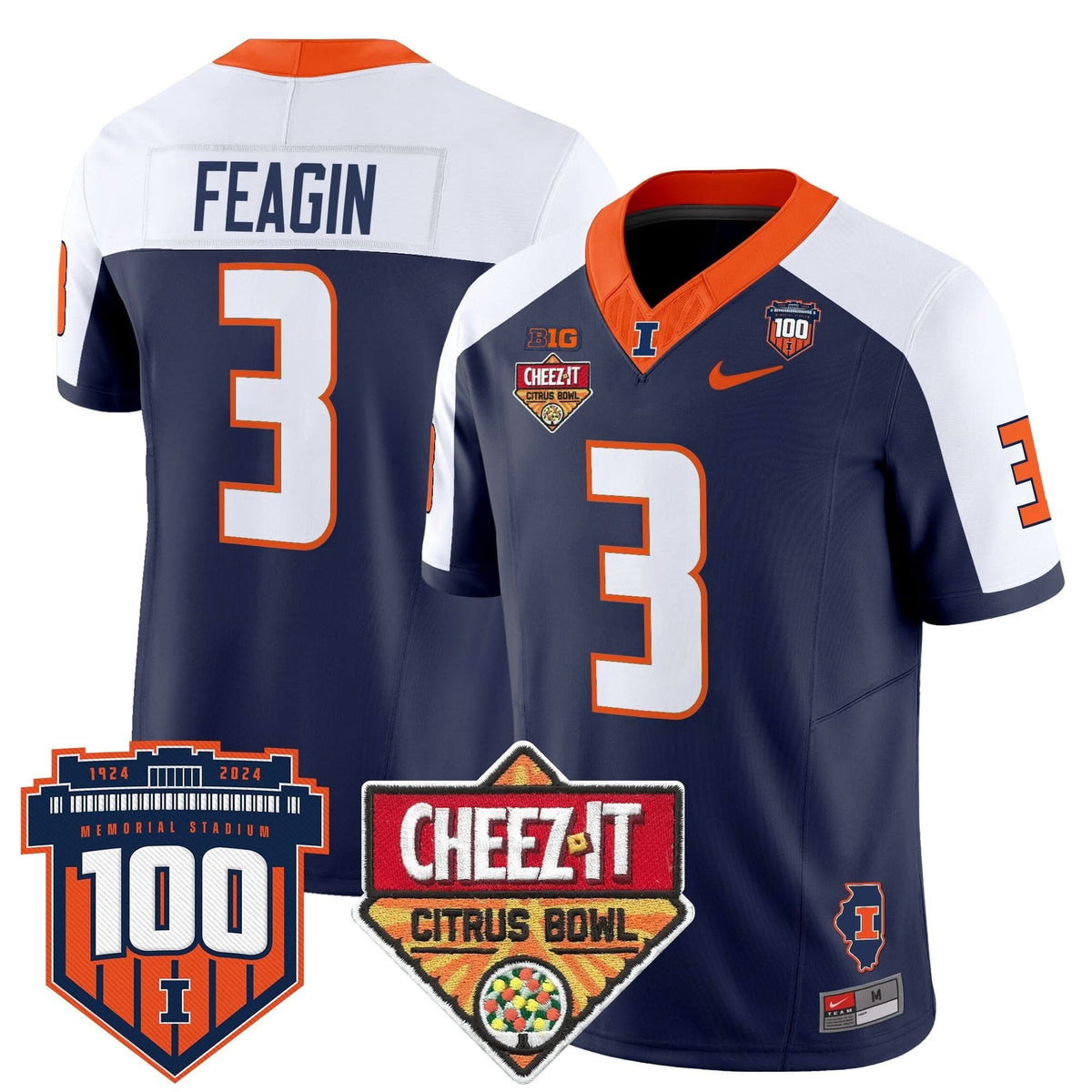 ILL 2025 Cheez-It Citrus Bowl Patch Vapor Limited Jersey