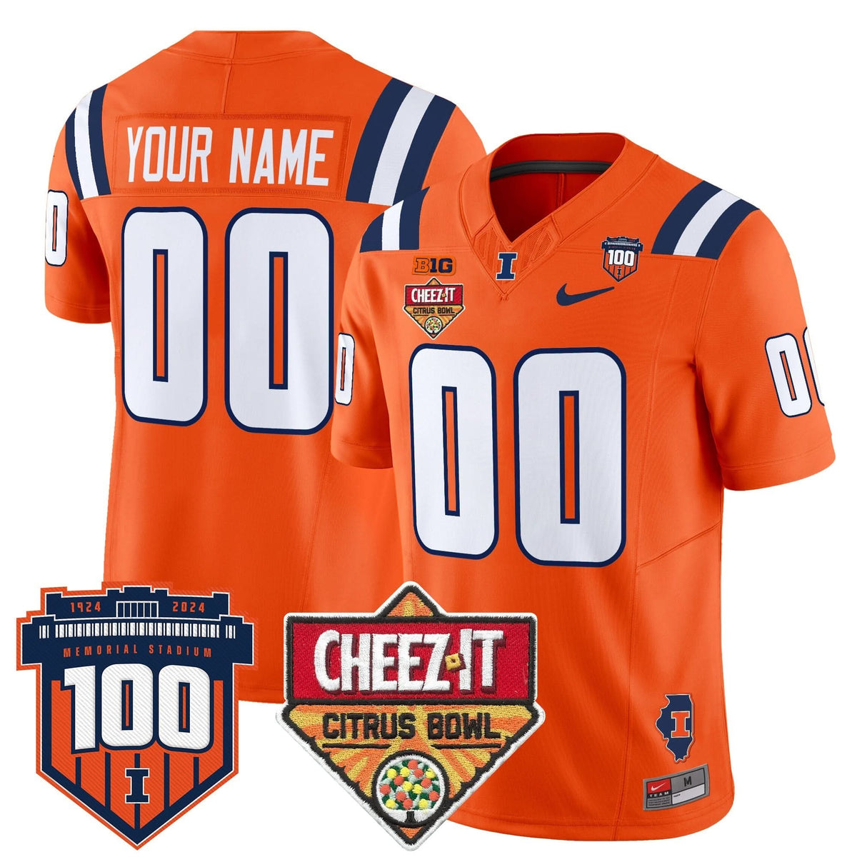 ILL 2025 Cheez-It Citrus Bowl Patch Vapor Limited Custom Jersey