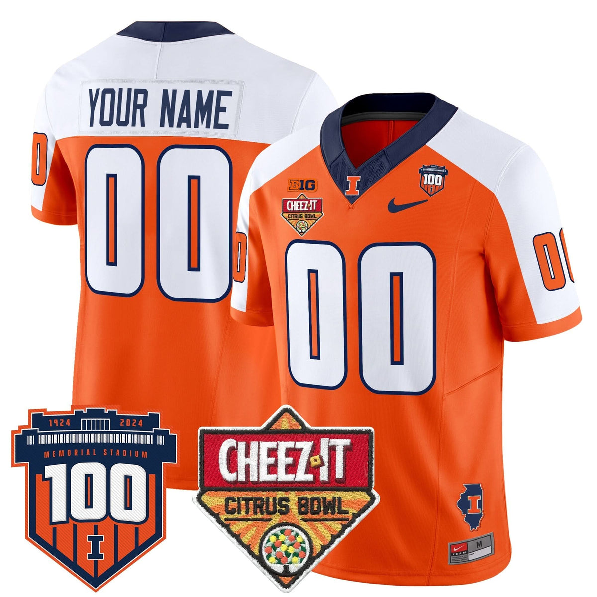 ILL 2025 Cheez-It Citrus Bowl Patch Vapor Limited Custom Jersey