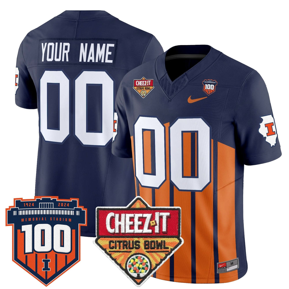 ILL 2025 Cheez-It Citrus Bowl Patch Vapor Limited Custom Jersey