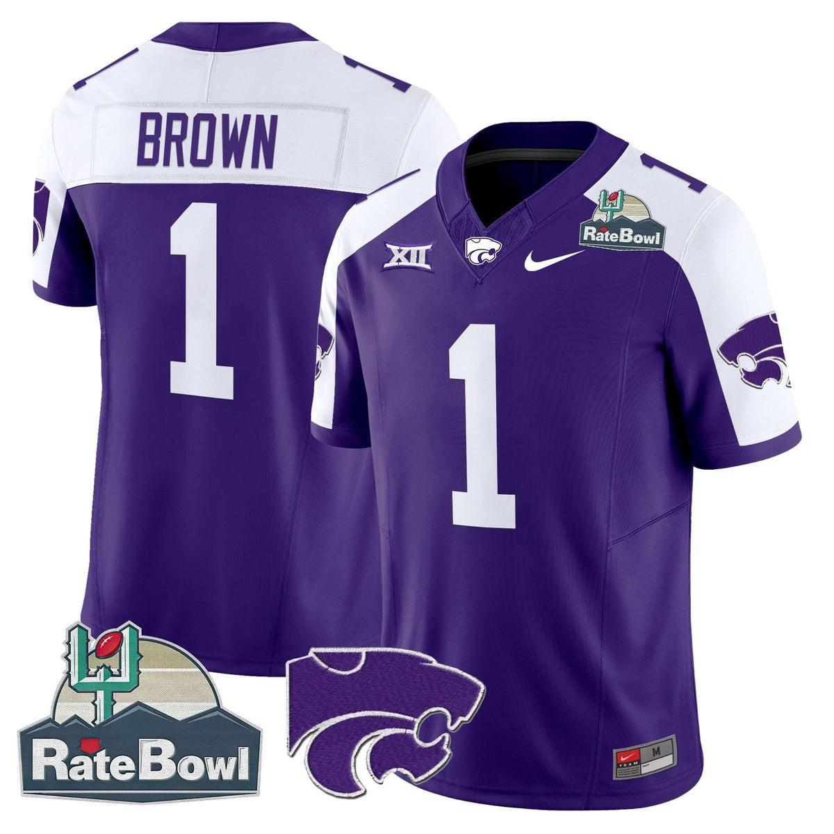 Kansas State Wildcats 2025 Rate Bowl Patch Vapor Limited Jersey