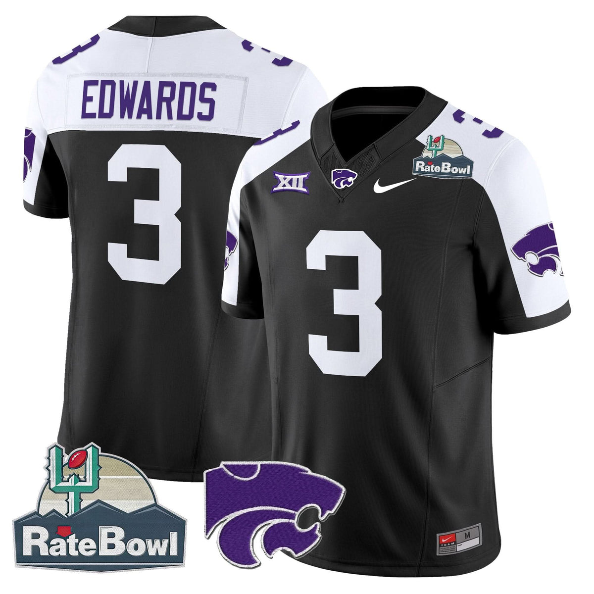 Kansas State Wildcats 2025 Rate Bowl Patch Vapor Limited Jersey