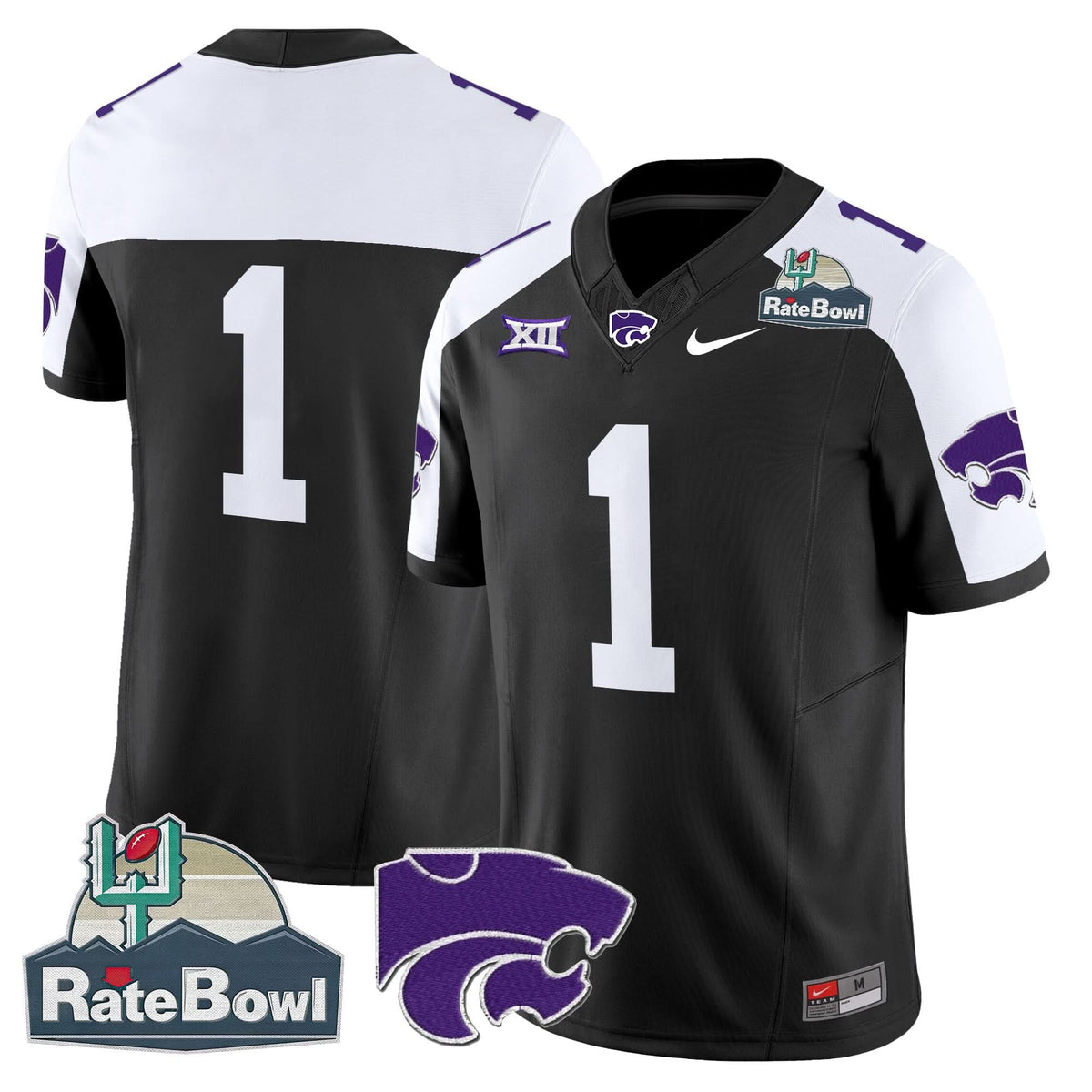 Kansas State Wildcats 2025 Rate Bowl Patch Vapor Limited Jersey