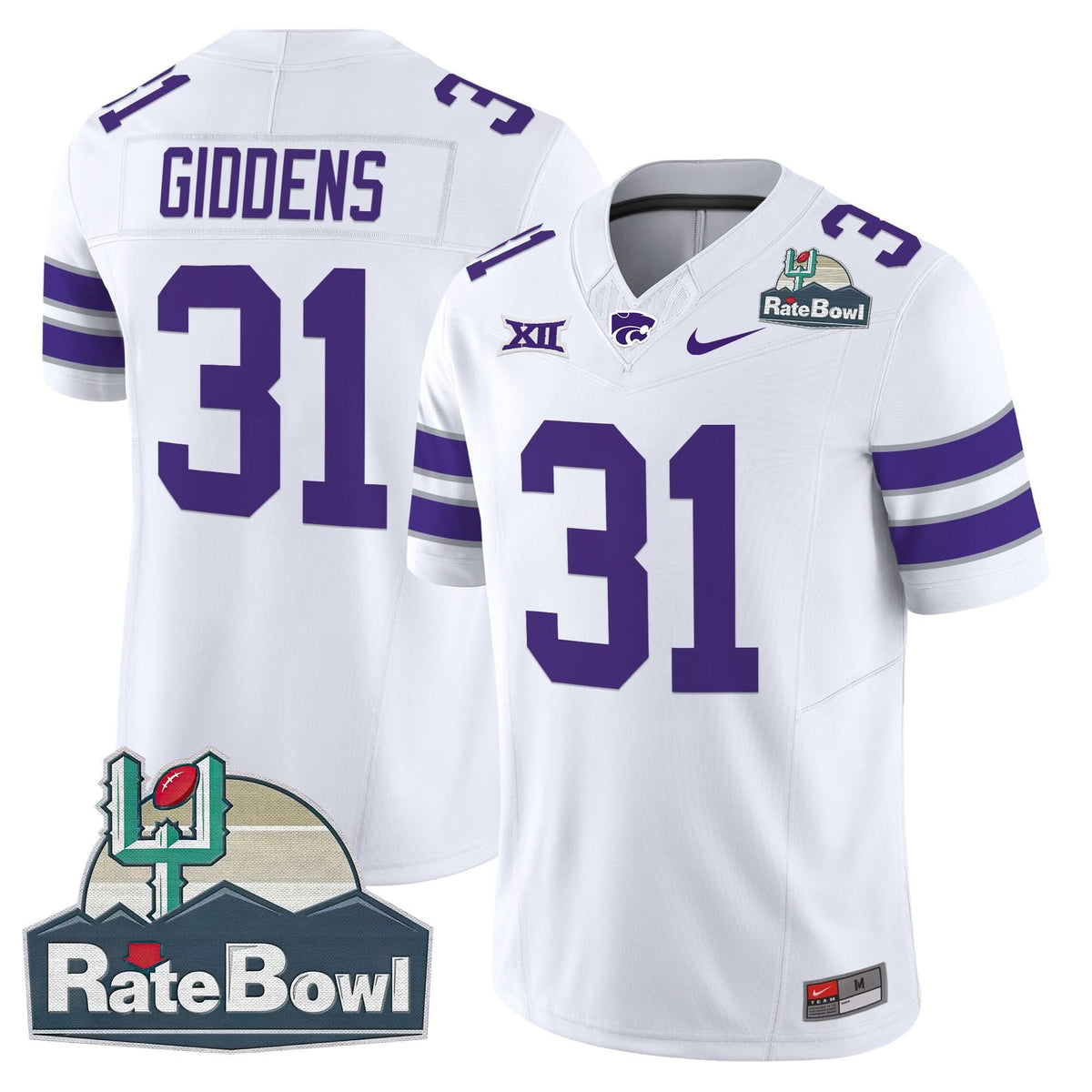 Kansas State Wildcats 2025 Rate Bowl Patch Vapor Limited Jersey