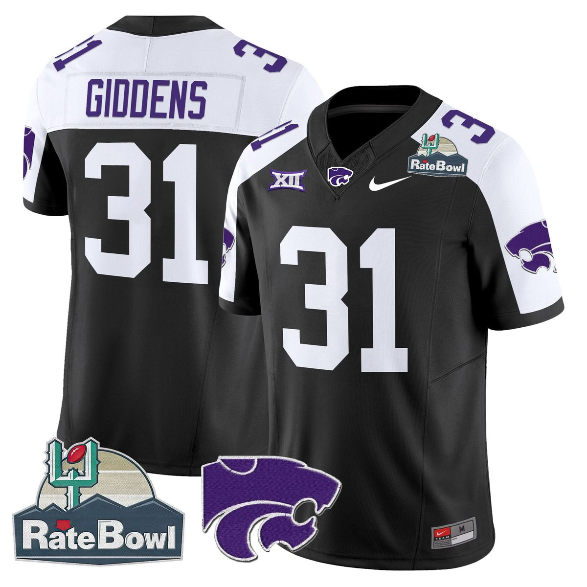 Kansas State Wildcats 2025 Rate Bowl Patch Vapor Limited Jersey