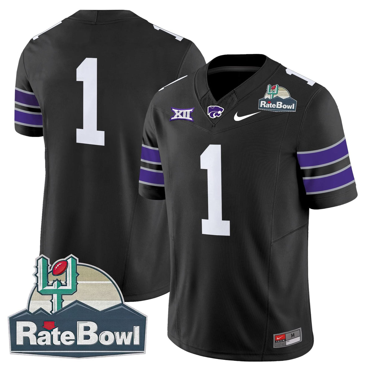 Kansas State Wildcats 2025 Rate Bowl Patch Vapor Limited Jersey