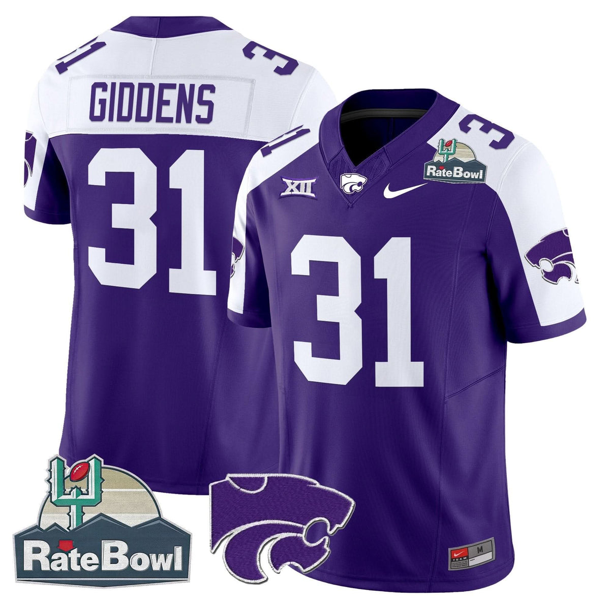 Kansas State Wildcats 2025 Rate Bowl Patch Vapor Limited Jersey