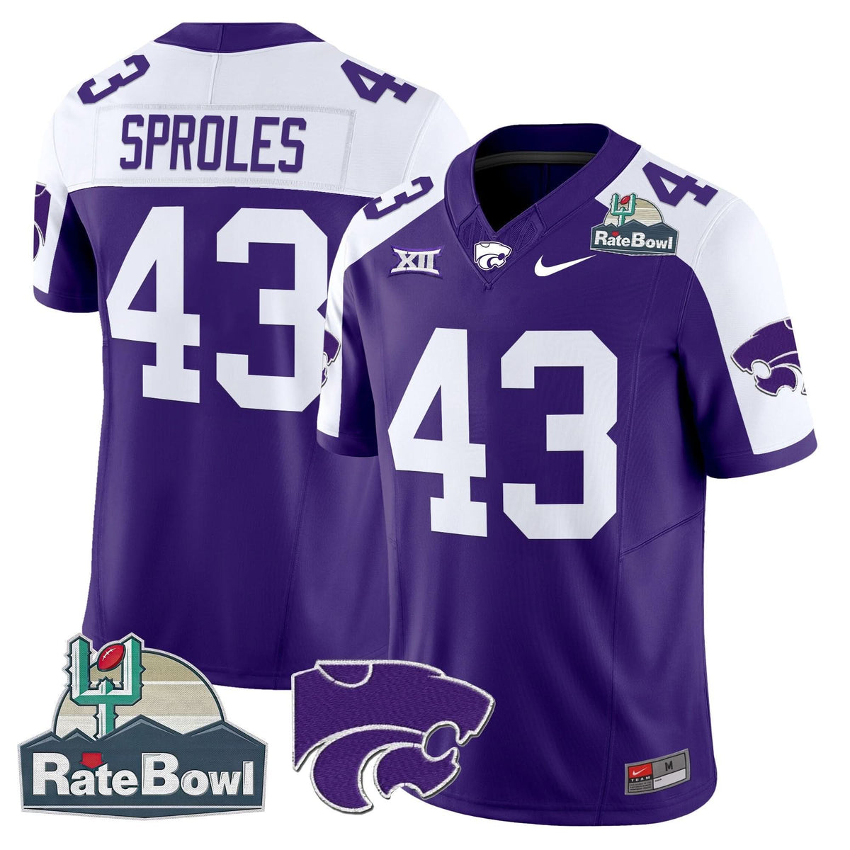 Kansas State Wildcats 2025 Rate Bowl Patch Vapor Limited Jersey