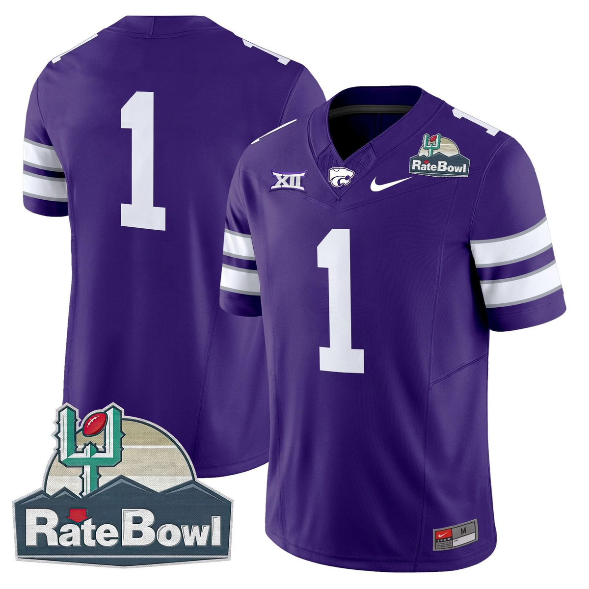Kansas State Wildcats 2025 Rate Bowl Patch Vapor Limited Jersey