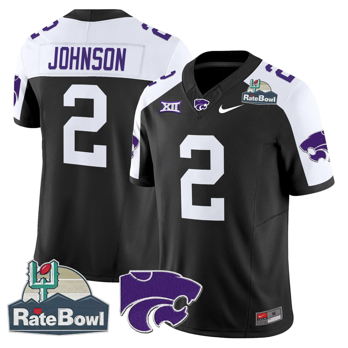 Kansas State Wildcats 2025 Rate Bowl Patch Vapor Limited Jersey