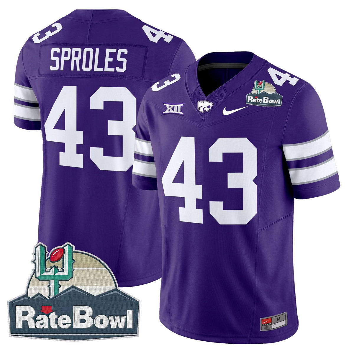 Kansas State Wildcats 2025 Rate Bowl Patch Vapor Limited Jersey