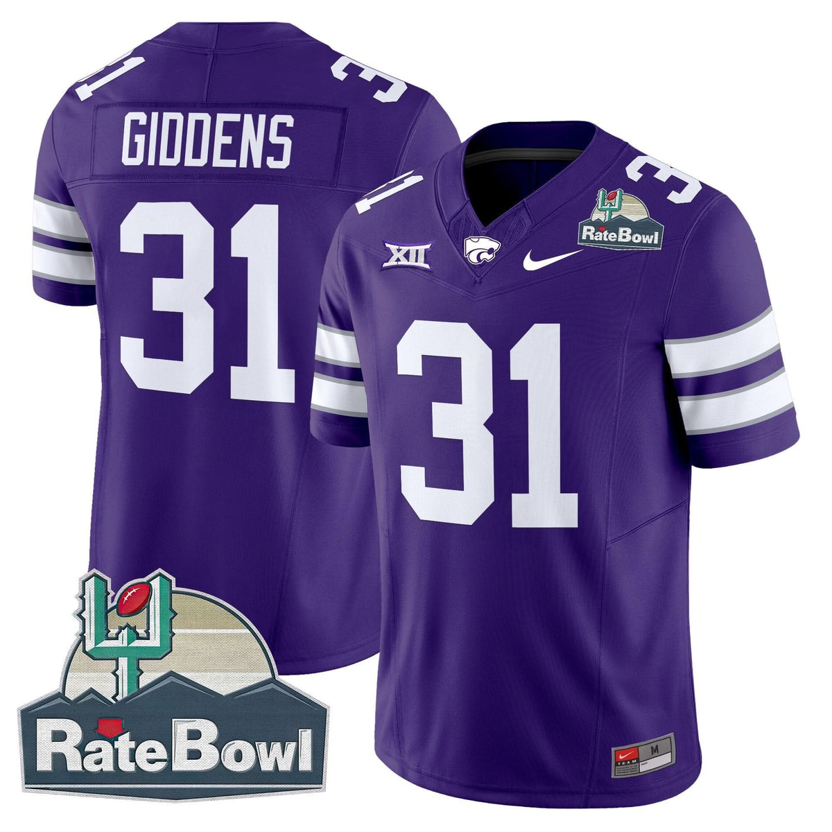 Kansas State Wildcats 2025 Rate Bowl Patch Vapor Limited Jersey