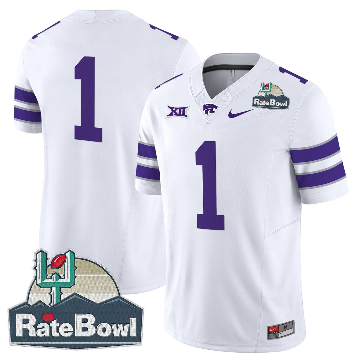 Kansas State Wildcats 2025 Rate Bowl Patch Vapor Limited Jersey