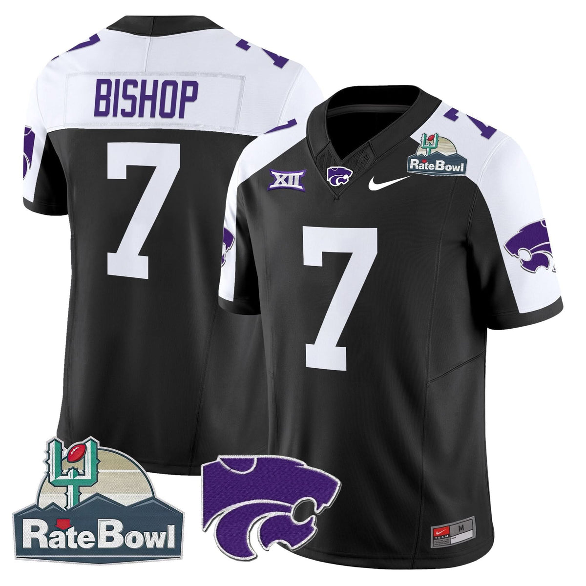 Kansas State Wildcats 2025 Rate Bowl Patch Vapor Limited Jersey