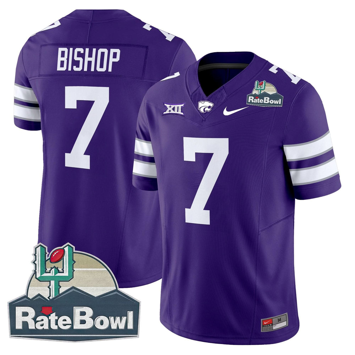 Kansas State Wildcats 2025 Rate Bowl Patch Vapor Limited Jersey