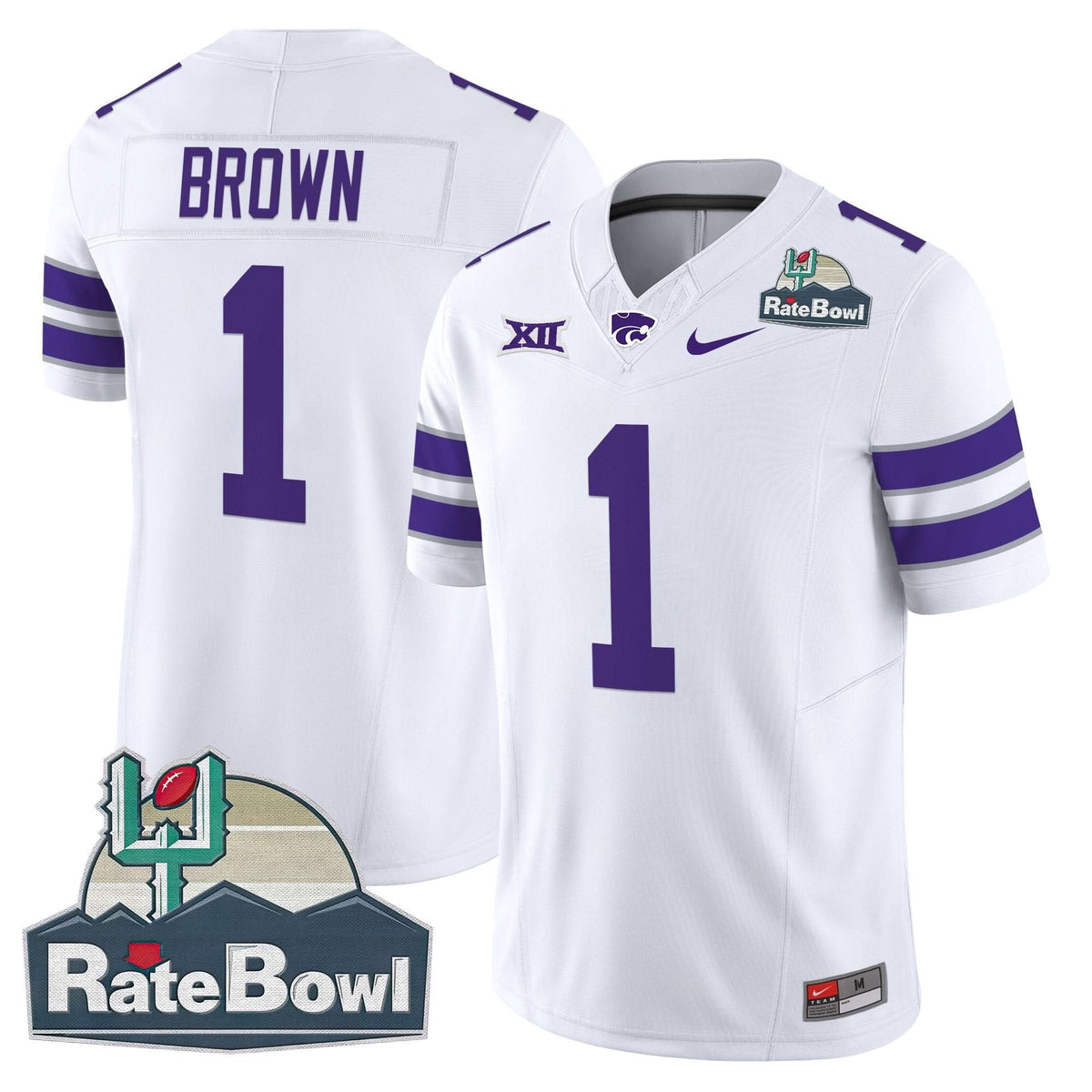 Kansas State Wildcats 2025 Rate Bowl Patch Vapor Limited Jersey
