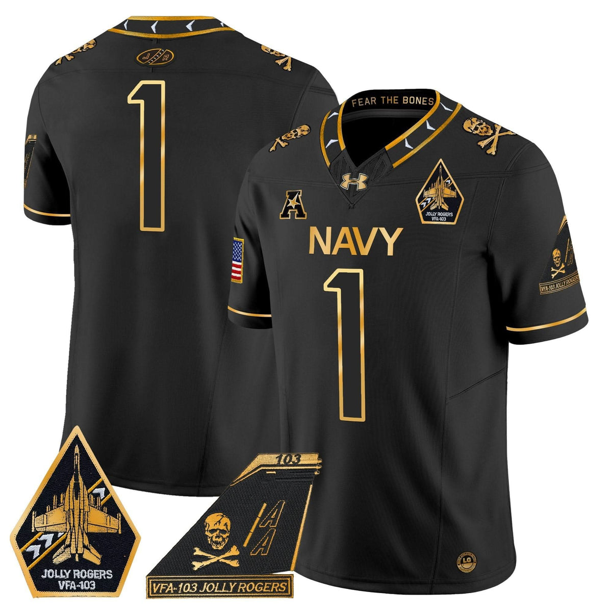 NM 2024 Jolly Rogers Patch Gold Vapor Limited Jersey