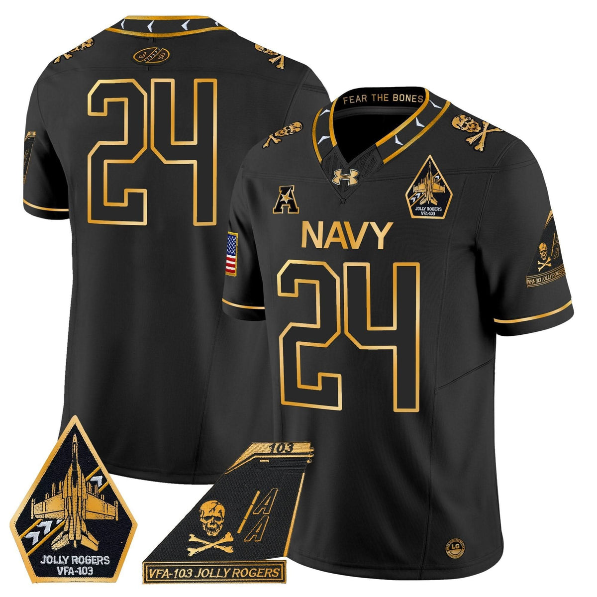 NM 2024 Jolly Rogers Patch Gold Vapor Limited Jersey