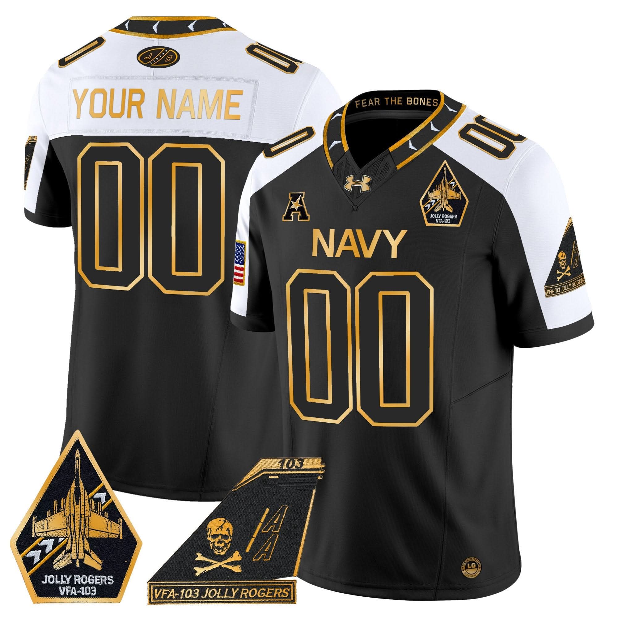 NM 2024 Jolly Rogers Patch Gold Vapor Limited Custom Jersey