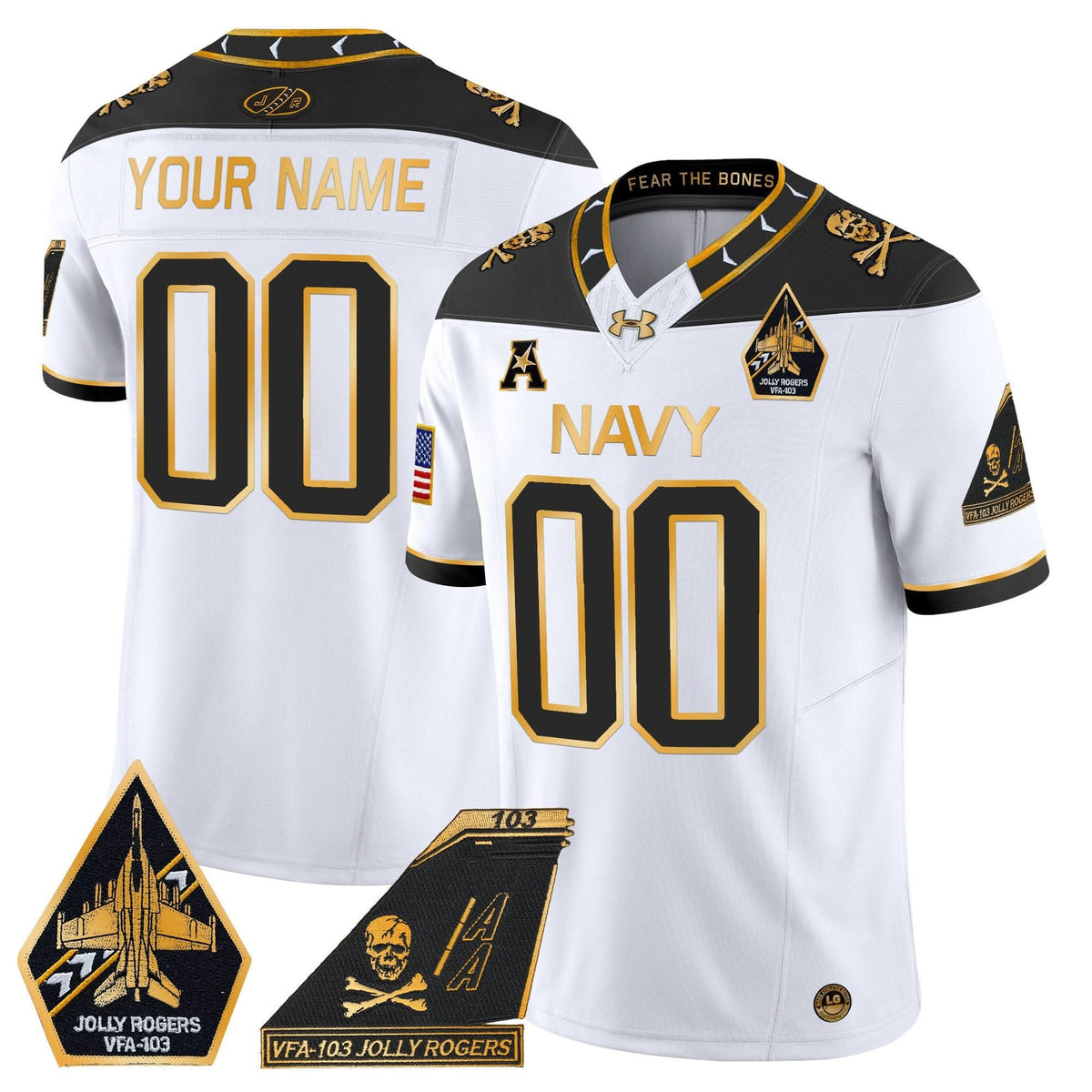 NM 2024 Jolly Rogers Patch Gold Vapor Limited Custom Jersey
