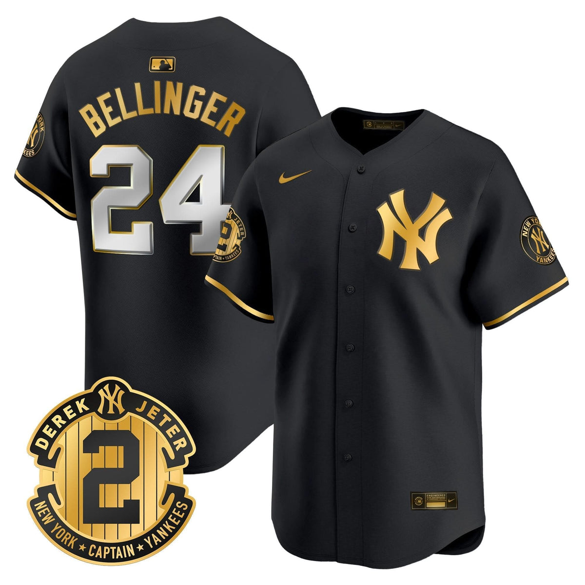 NYY Derek Jeter Patch Vapor Premier Limited Jersey - Stitched