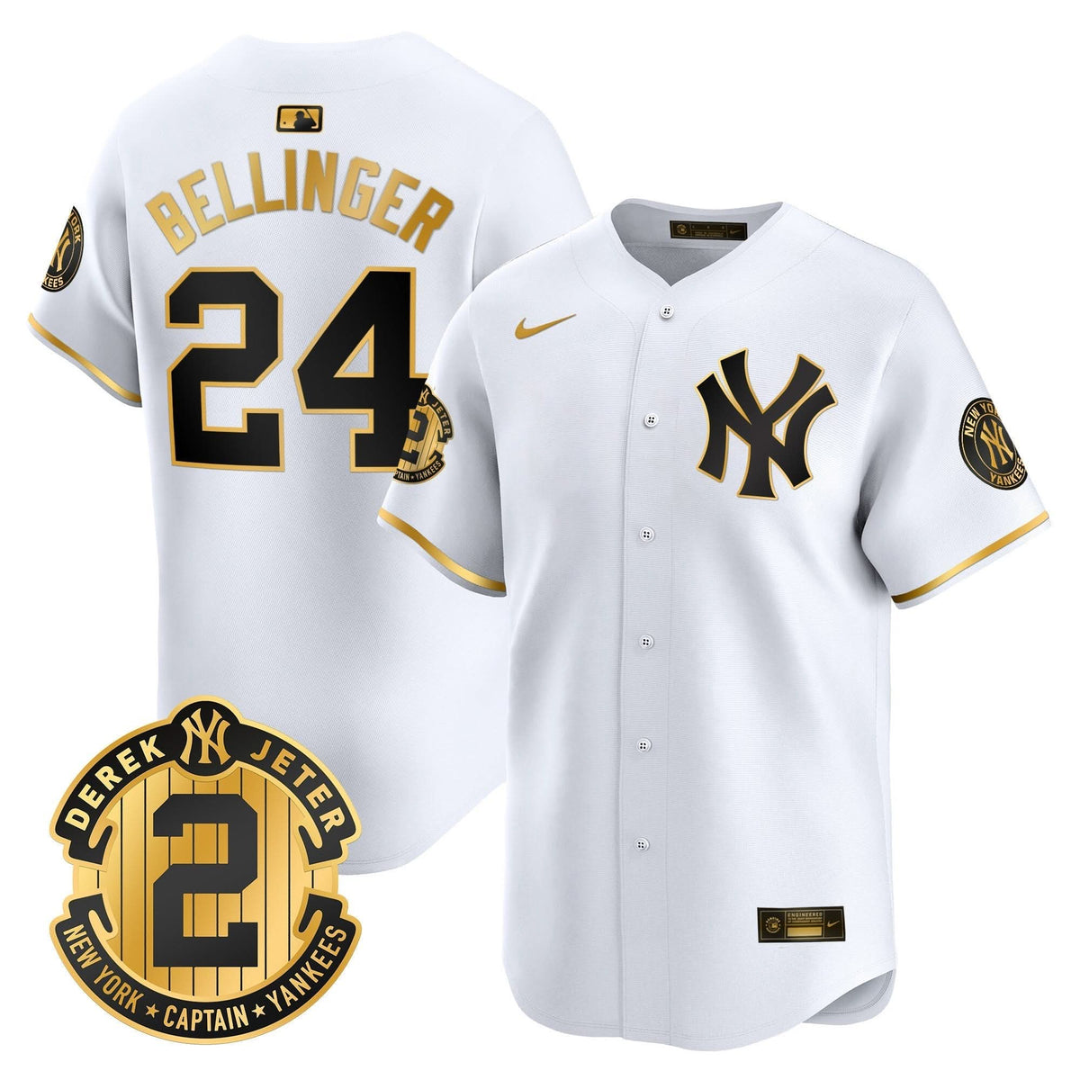 NYY Derek Jeter Patch Vapor Premier Limited Jersey - Stitched