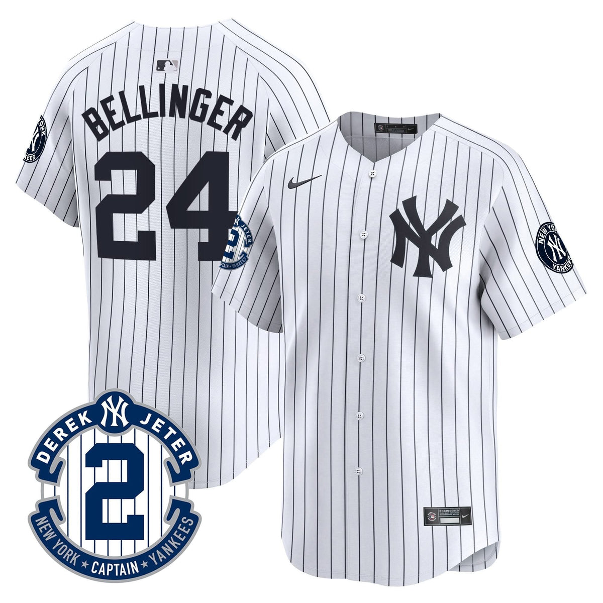 NYY Derek Jeter Patch Vapor Premier Limited Jersey - Stitched