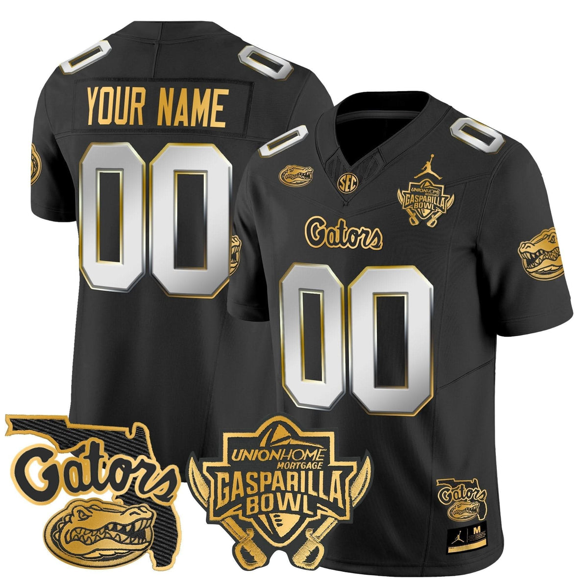 FG 2024 Gasparilla Bowl Patch Gold Vapor Limited Custom Jersey