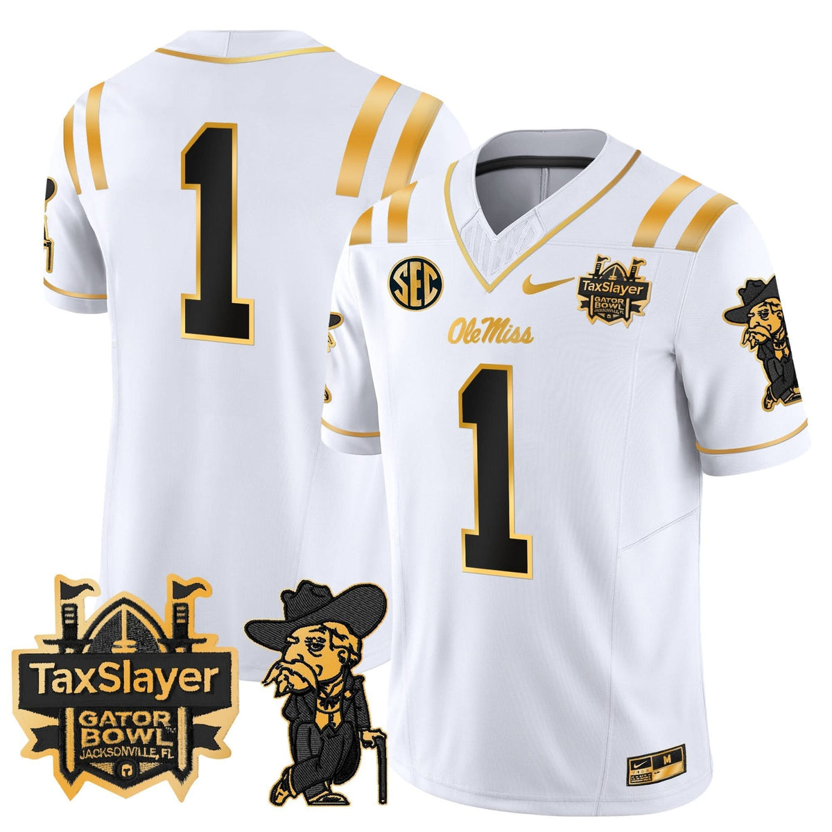 OMB 2024 Gator Bowl Patch Gold Vapor Limited Jersey