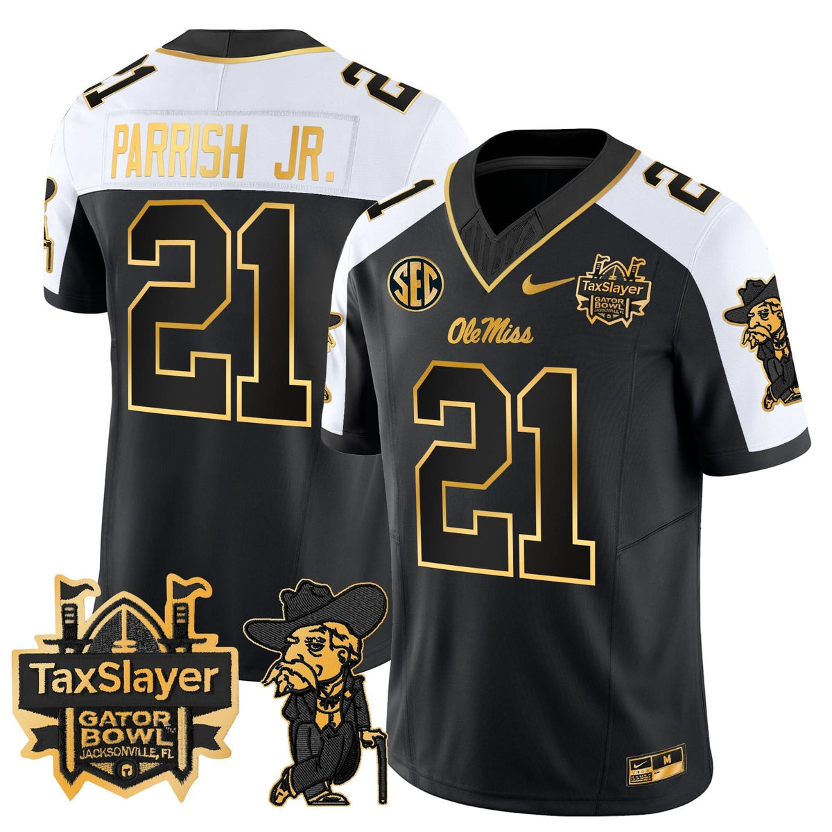 OMB 2024 Gator Bowl Patch Gold Vapor Limited Jersey