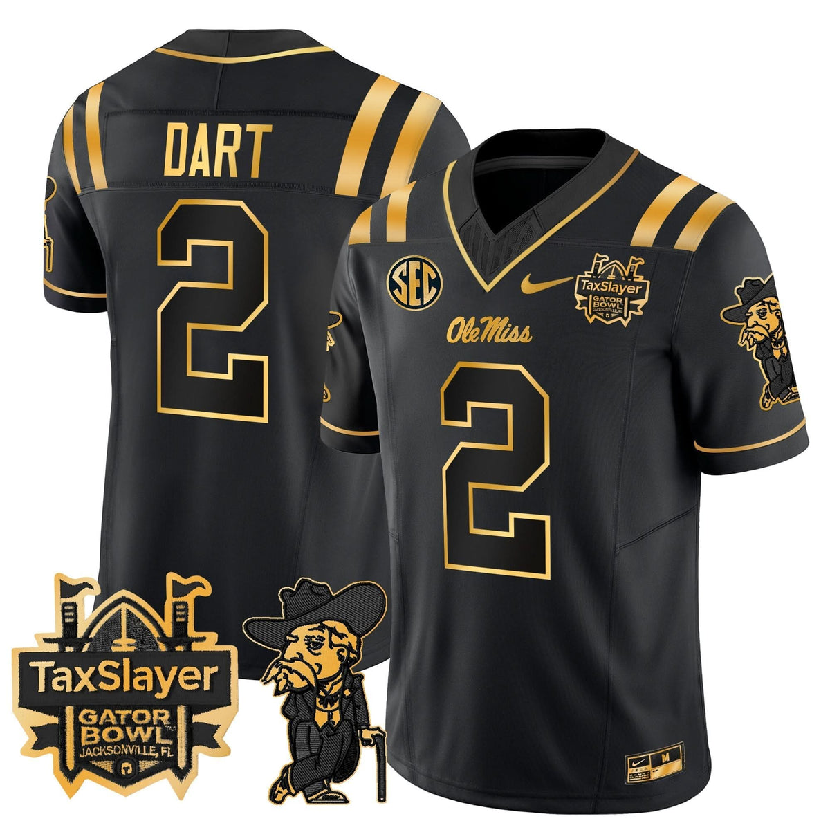 OMB 2024 Gator Bowl Patch Gold Vapor Limited Jersey