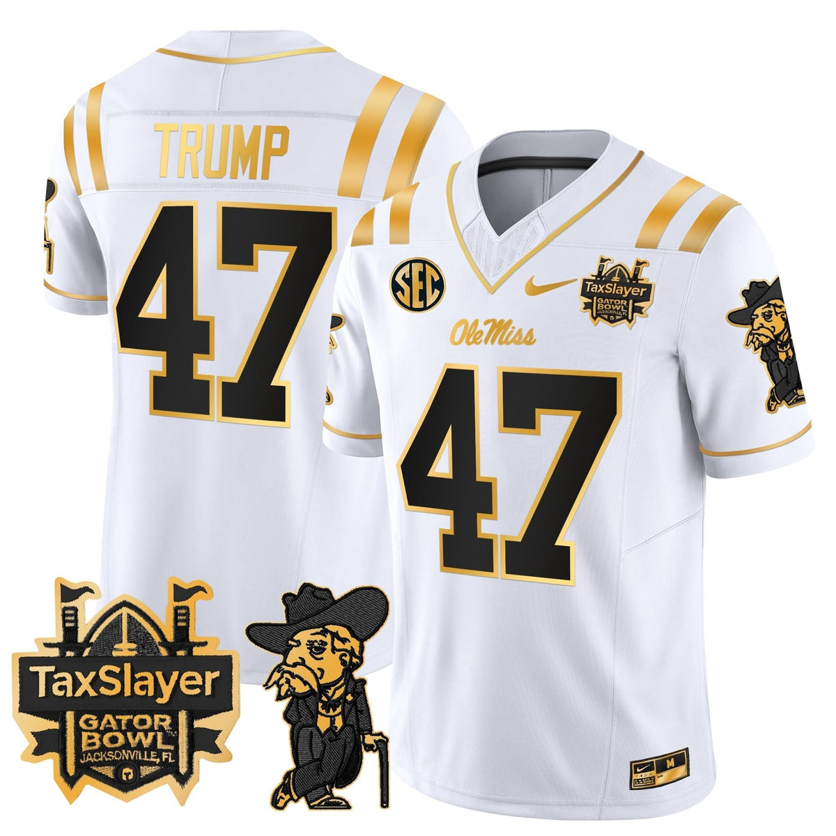 OMB 2024 Gator Bowl Patch Gold Vapor Limited Jersey