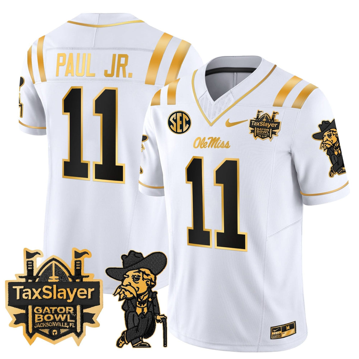OMB 2024 Gator Bowl Patch Gold Vapor Limited Jersey