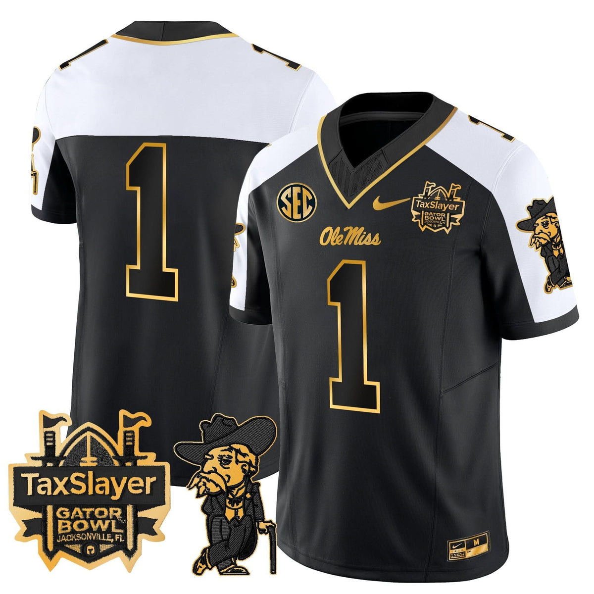 OMB 2024 Gator Bowl Patch Gold Vapor Limited Jersey