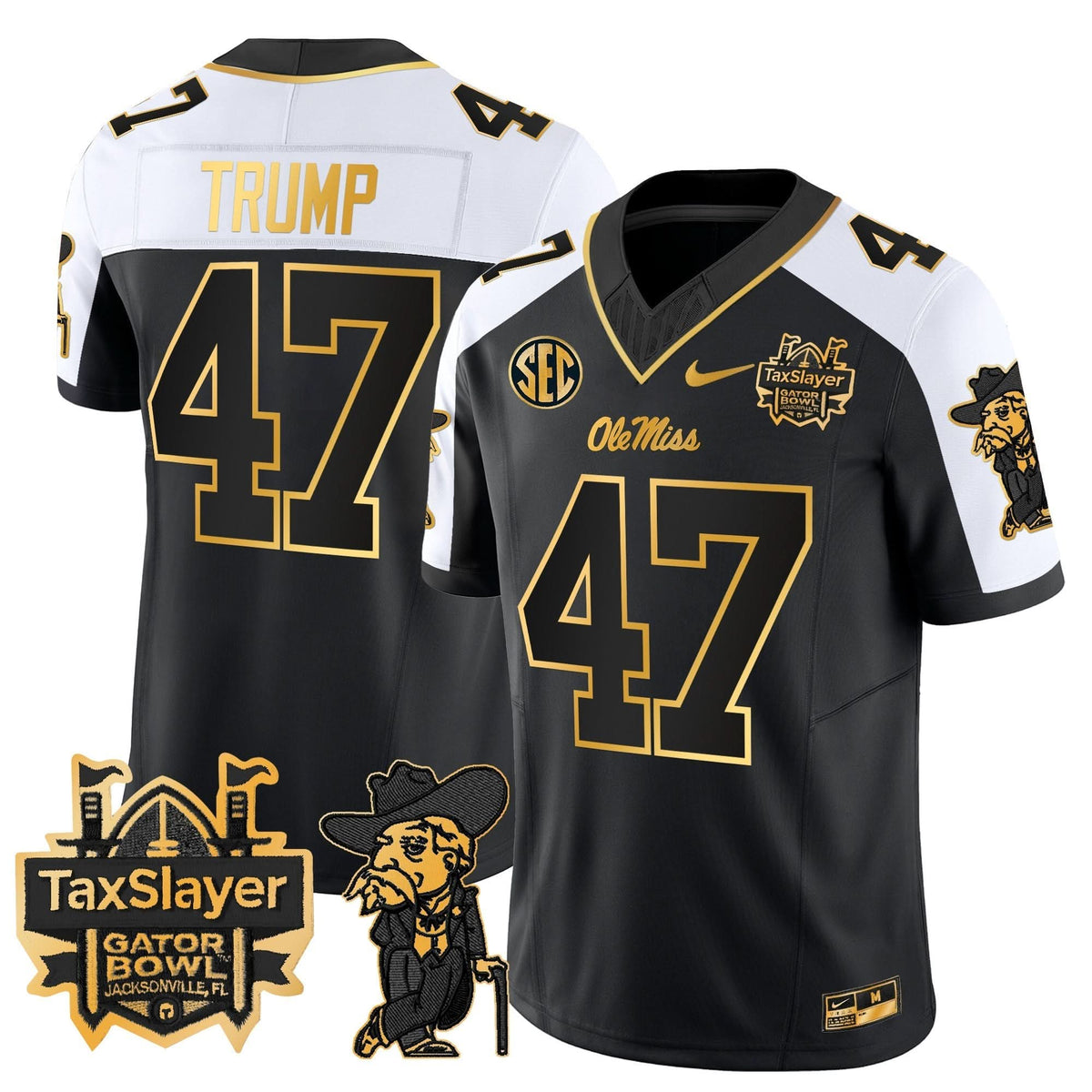 OMB 2024 Gator Bowl Patch Gold Vapor Limited Jersey