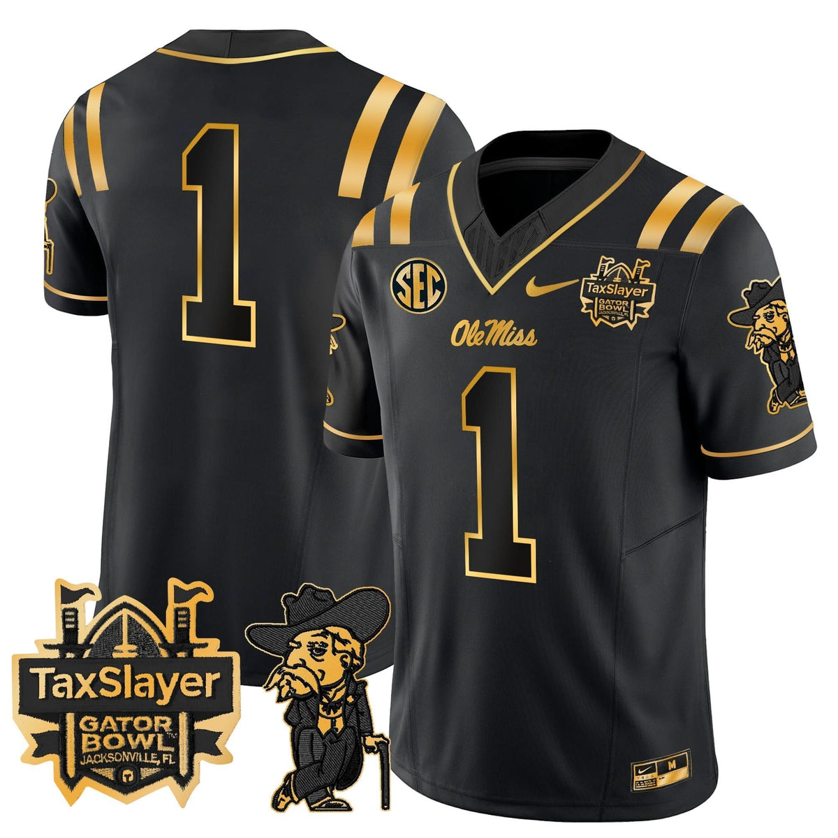 OMB 2024 Gator Bowl Patch Gold Vapor Limited Jersey