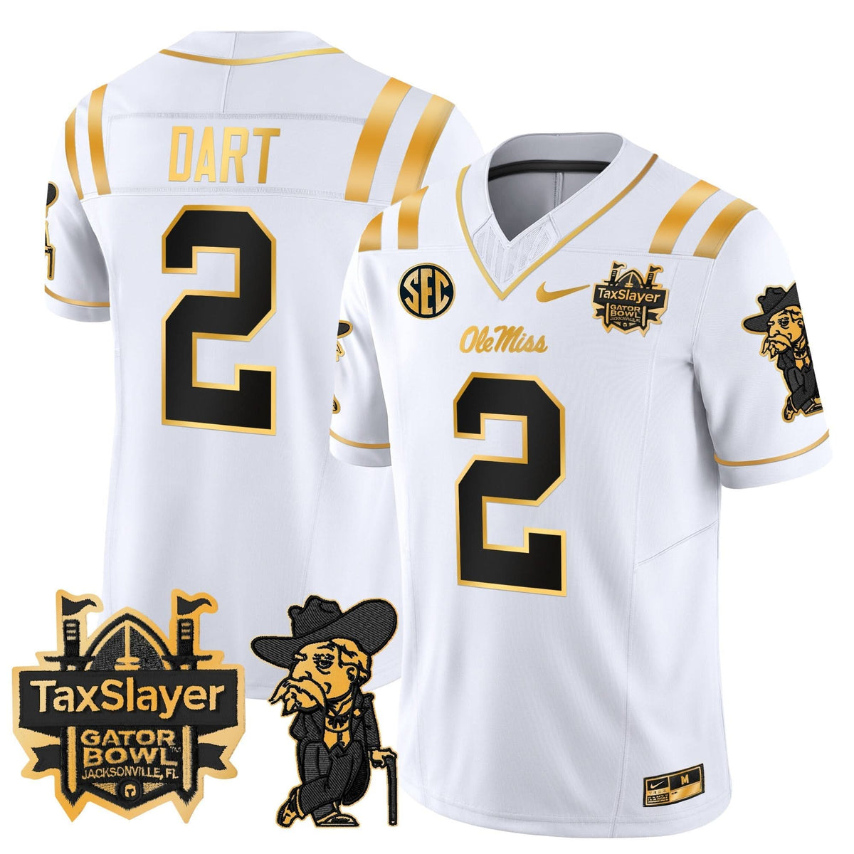 OMB 2024 Gator Bowl Patch Gold Vapor Limited Jersey