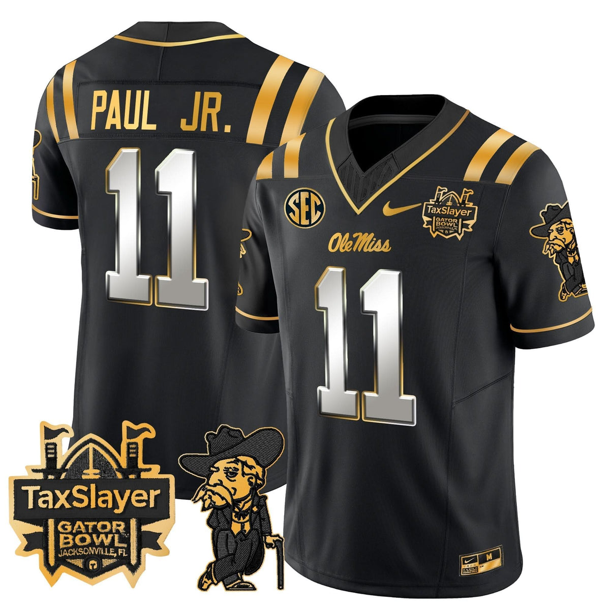OMB 2024 Gator Bowl Patch Gold Vapor Limited Jersey