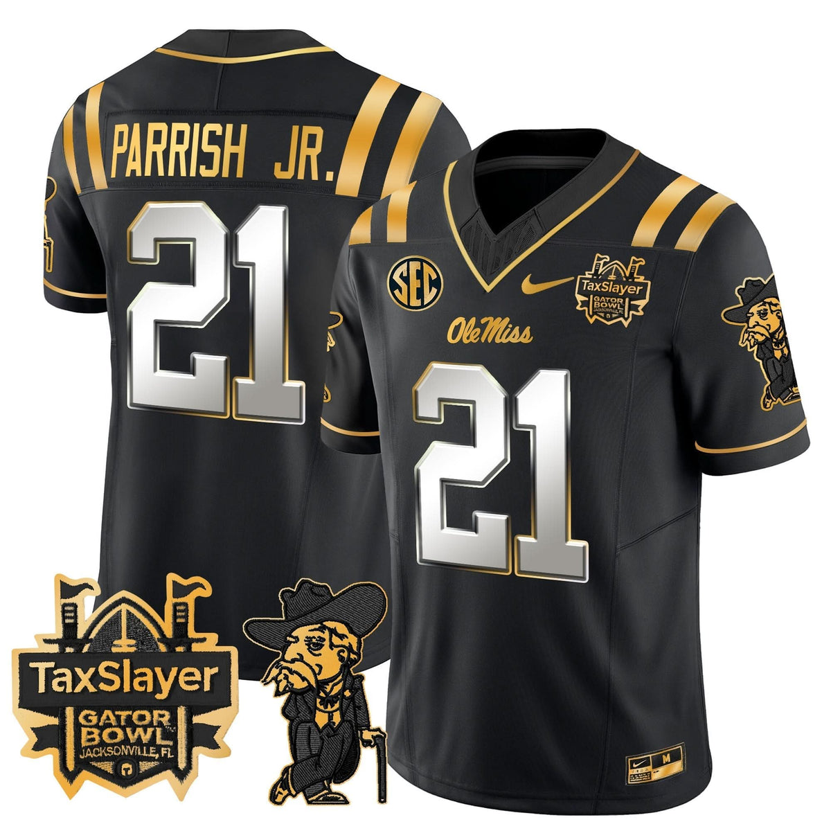 OMB 2024 Gator Bowl Patch Gold Vapor Limited Jersey