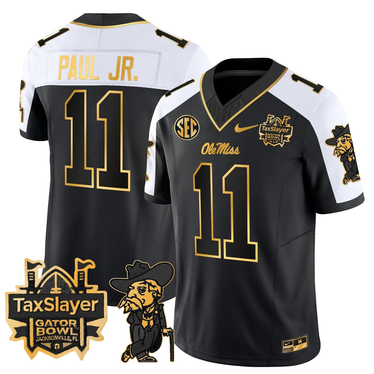 OMB 2024 Gator Bowl Patch Gold Vapor Limited Jersey