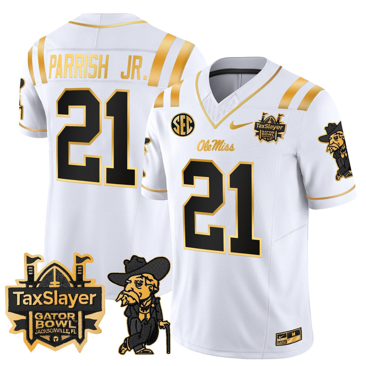 OMB 2024 Gator Bowl Patch Gold Vapor Limited Jersey
