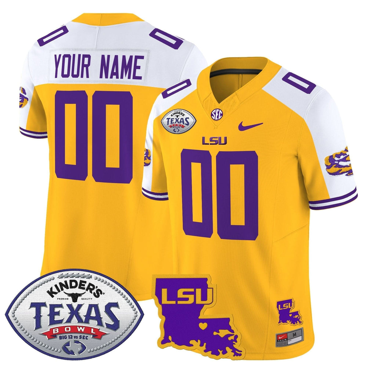LSU 2024 Texas Bowl Patch Vapor Limited Custom Jersey