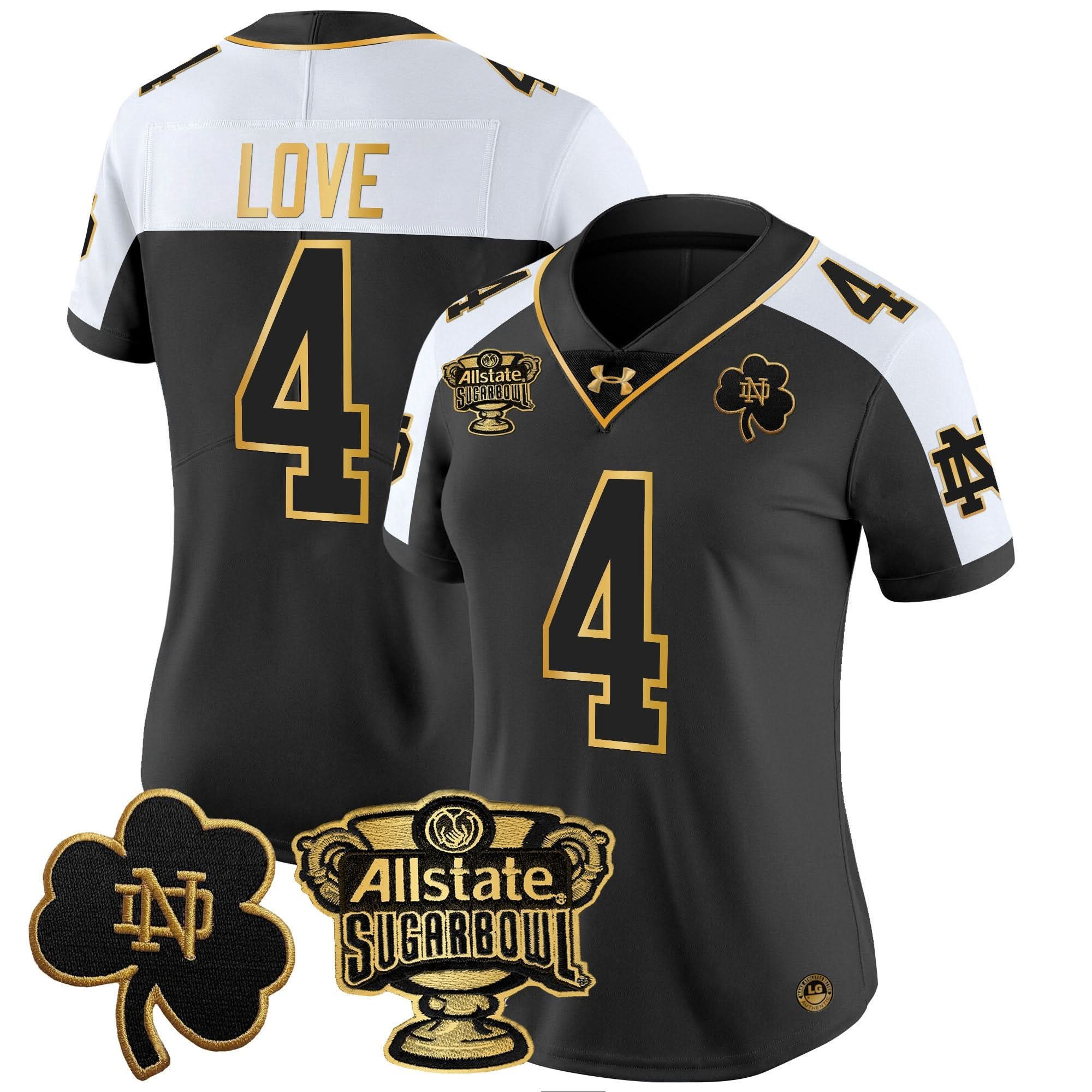 Women's NDFI 2024 Sugar Bowl Gold Patch Vapor Limited Jersey - Stitched