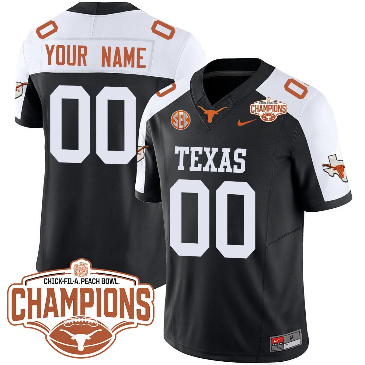 Custom TL 2024 Peach Bowl Champions Jersey