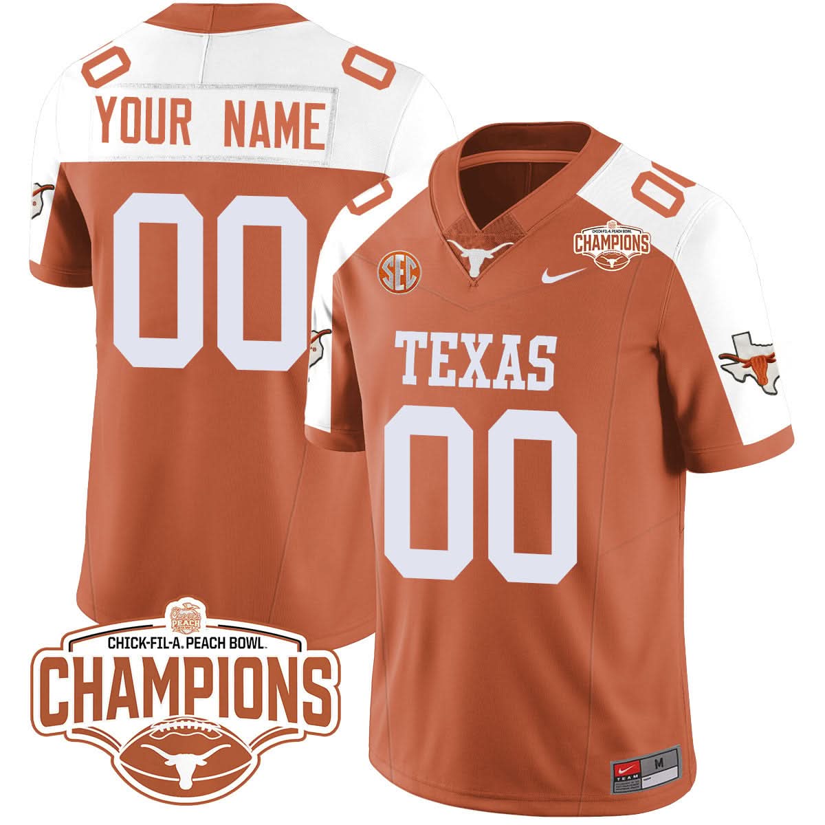Custom TL 2024 Peach Bowl Champions Jersey