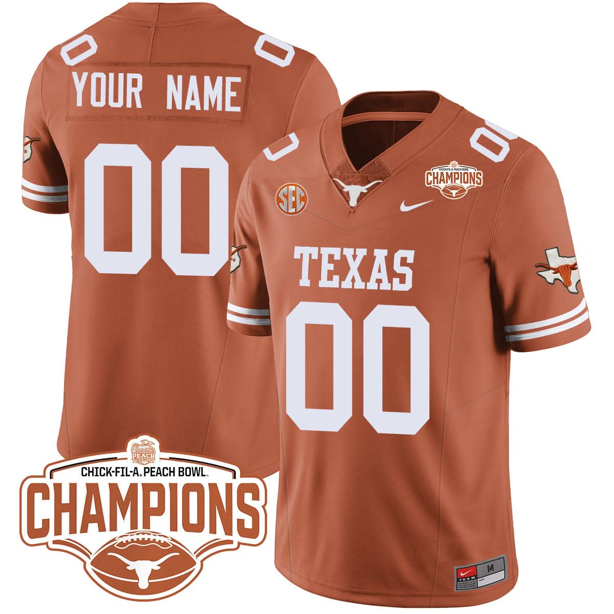Custom TL 2024 Peach Bowl Champions Jersey