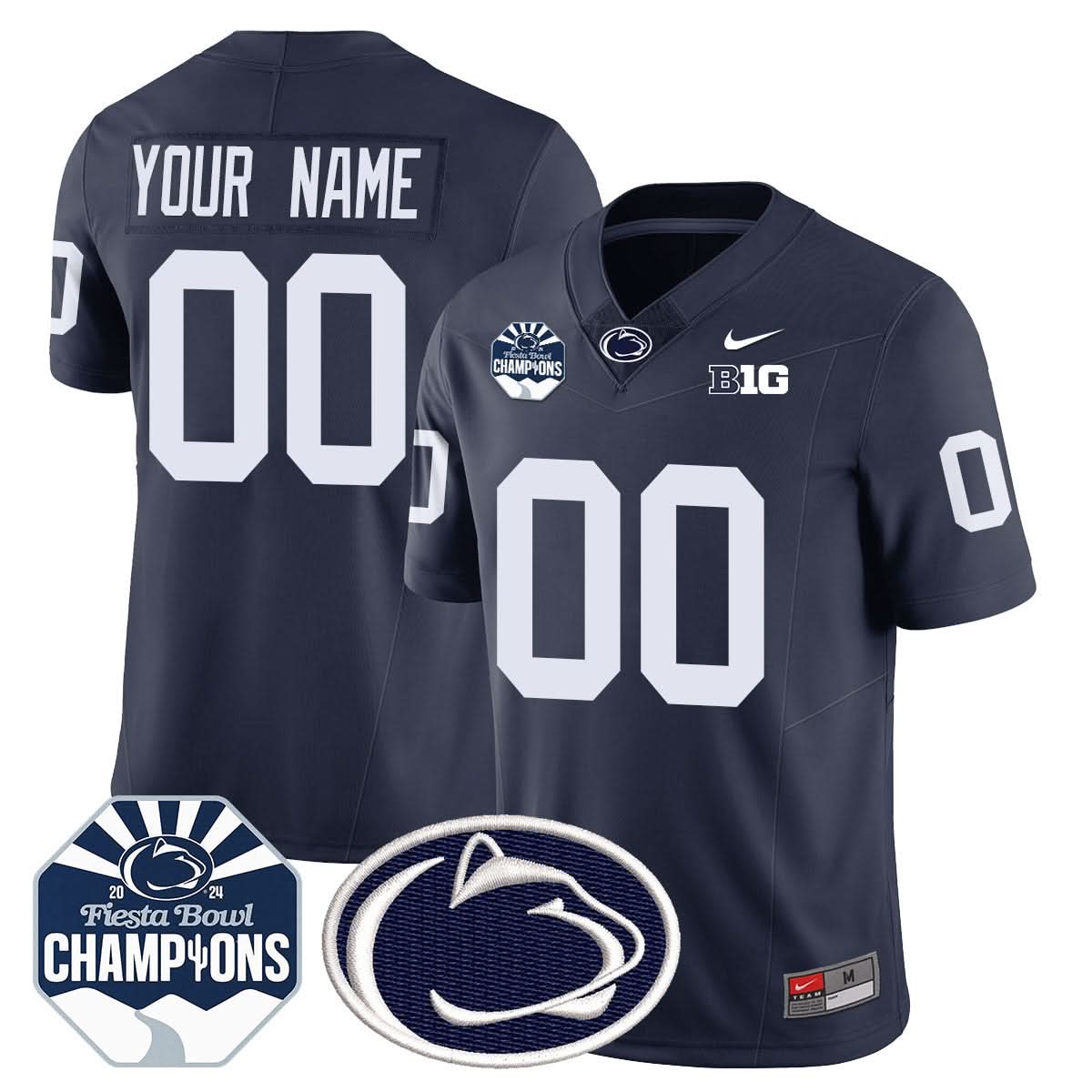 Custom Gender/Name PSU 2024 Fiesta Bowl Champions Jersey