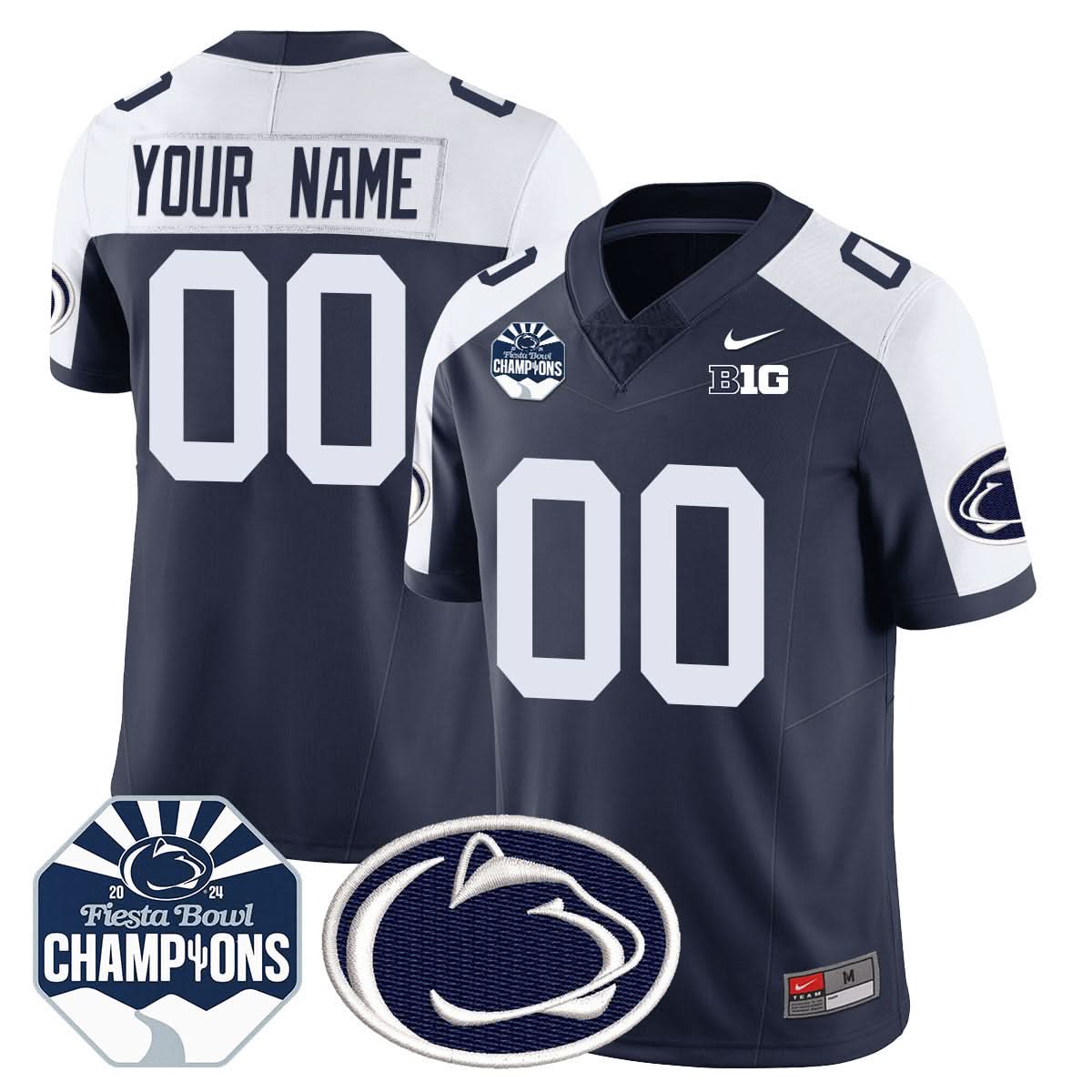 Custom Gender/Name PSU 2024 Fiesta Bowl Champions Jersey
