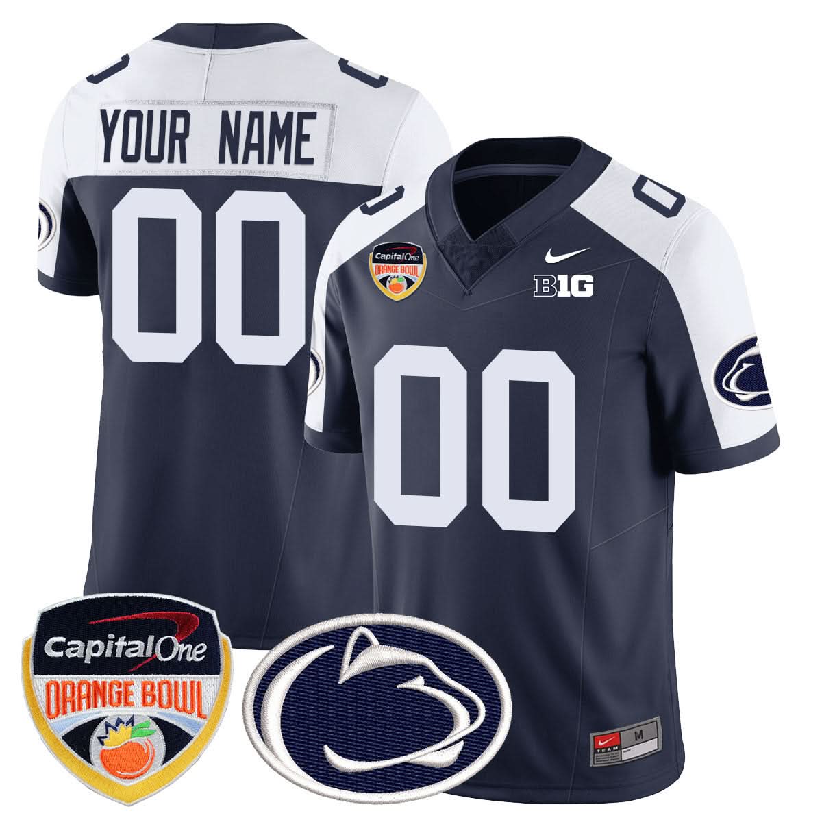 Custom Gender/Name PSU 2024 Orange Bowl Jersey